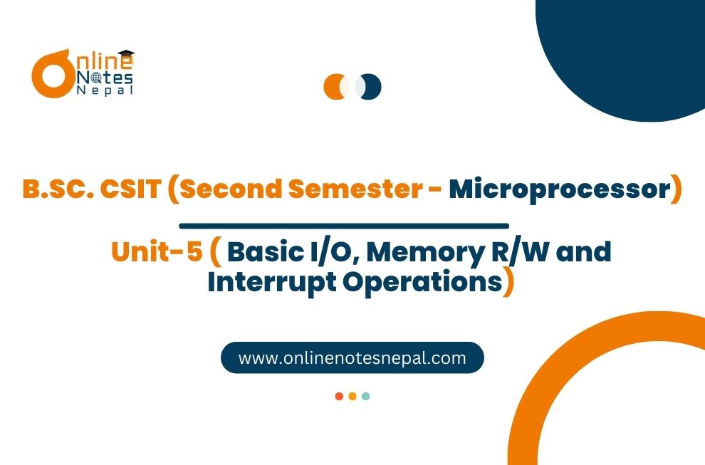 Unit 5: Basic I/O, Memory R/W and Interrupt Operations Photo